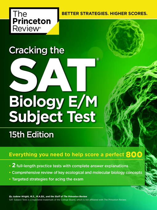 Title details for Cracking the SAT Biology E/M Subject Test, 1 by Princeton Review - Available